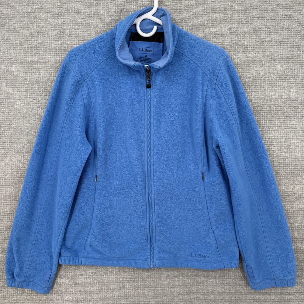 LL Bean Full Zip Fleece Jacket Womens M Blue 264929 Gorpcore